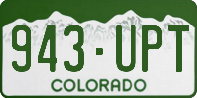 CO license plate 943UPT