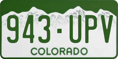 CO license plate 943UPV
