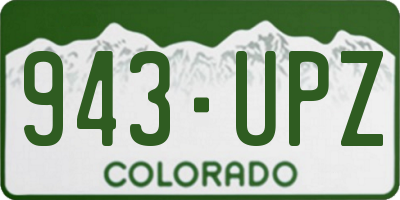 CO license plate 943UPZ
