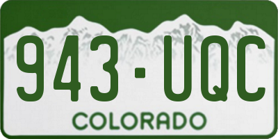 CO license plate 943UQC