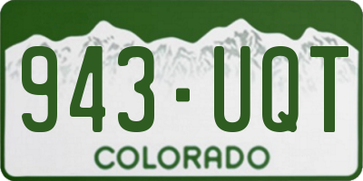 CO license plate 943UQT