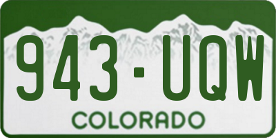 CO license plate 943UQW