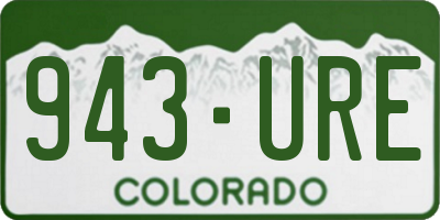 CO license plate 943URE