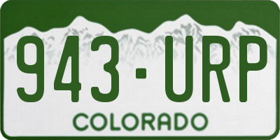 CO license plate 943URP