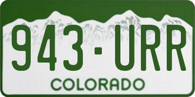 CO license plate 943URR