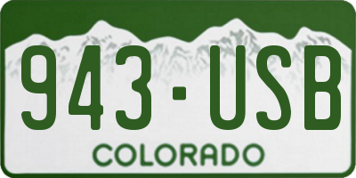 CO license plate 943USB