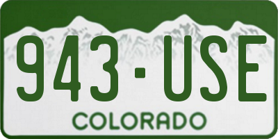 CO license plate 943USE