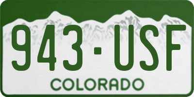 CO license plate 943USF