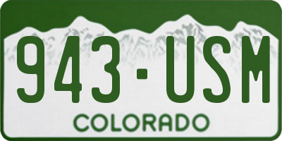 CO license plate 943USM