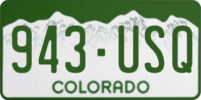 CO license plate 943USQ