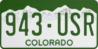 CO license plate 943USR