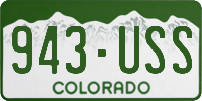 CO license plate 943USS
