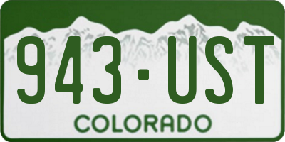 CO license plate 943UST