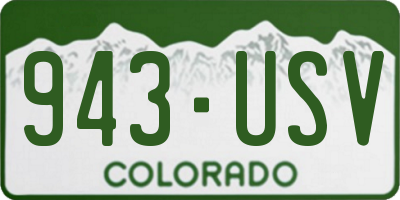 CO license plate 943USV