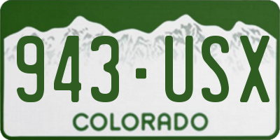 CO license plate 943USX