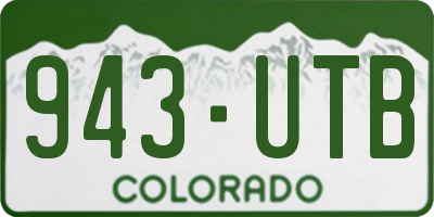 CO license plate 943UTB