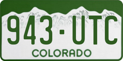CO license plate 943UTC