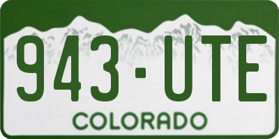 CO license plate 943UTE
