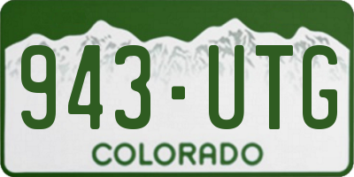 CO license plate 943UTG