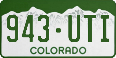 CO license plate 943UTI