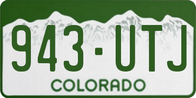 CO license plate 943UTJ