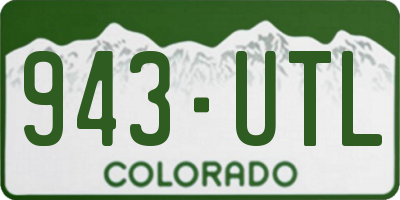 CO license plate 943UTL