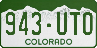 CO license plate 943UTO