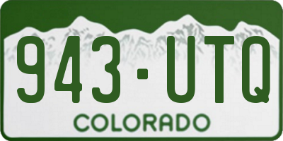 CO license plate 943UTQ