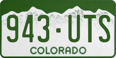 CO license plate 943UTS