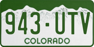 CO license plate 943UTV