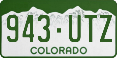 CO license plate 943UTZ