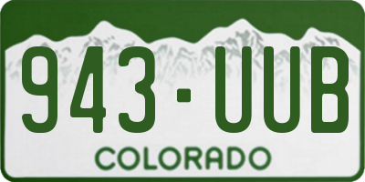 CO license plate 943UUB