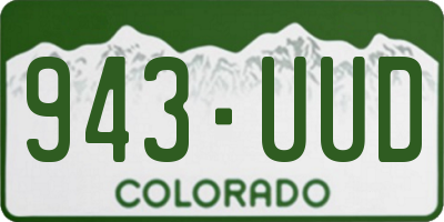 CO license plate 943UUD