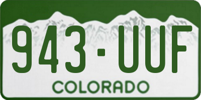 CO license plate 943UUF