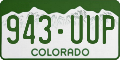 CO license plate 943UUP
