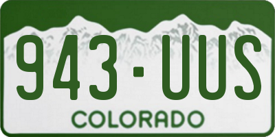 CO license plate 943UUS