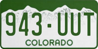 CO license plate 943UUT