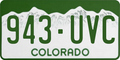 CO license plate 943UVC