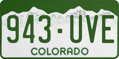 CO license plate 943UVE