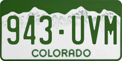 CO license plate 943UVM