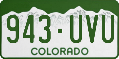 CO license plate 943UVU