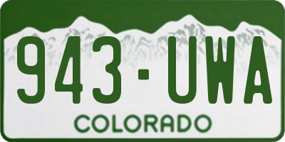 CO license plate 943UWA