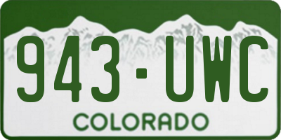 CO license plate 943UWC