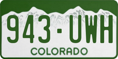 CO license plate 943UWH
