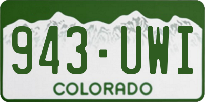 CO license plate 943UWI