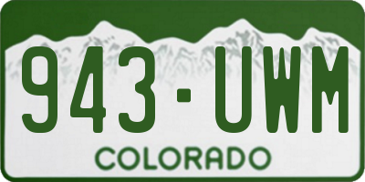 CO license plate 943UWM