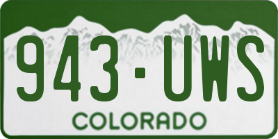 CO license plate 943UWS