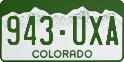 CO license plate 943UXA
