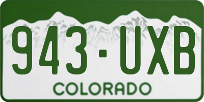 CO license plate 943UXB