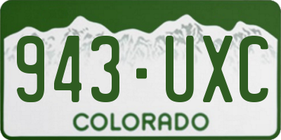 CO license plate 943UXC